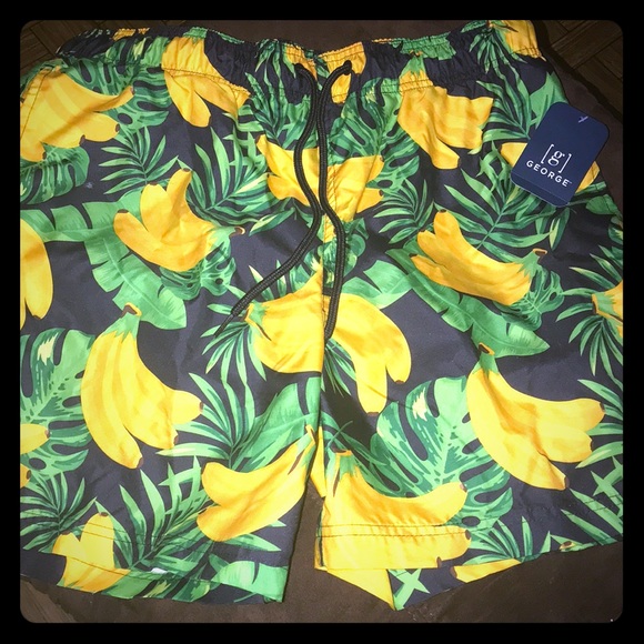 mens banana swim trunks